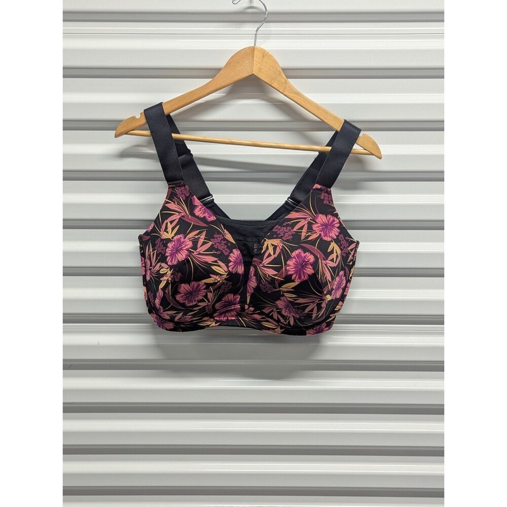 Livi Active Size 38F‎ Black and Floral Print Wireless Sports Bra